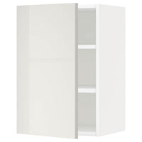 METOD - Wall cabinet with shelves, white/Ringhult light grey, 40x60 cm - best price from Maltashopper.com 19469101
