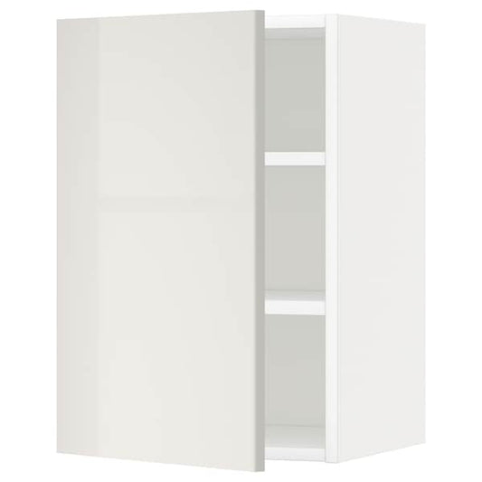 Ikea METOD - Wall cabinet with shelves, white/Ringhult light grey, 40x60 cm