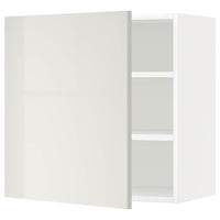 METOD - Wall cabinet with shelves, white/Ringhult light grey, 60x60 cm - best price from Maltashopper.com 29461920