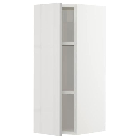 METOD - Wall cabinet with shelves, white/Ringhult light grey, 30x80 cm - best price from Maltashopper.com 69456417