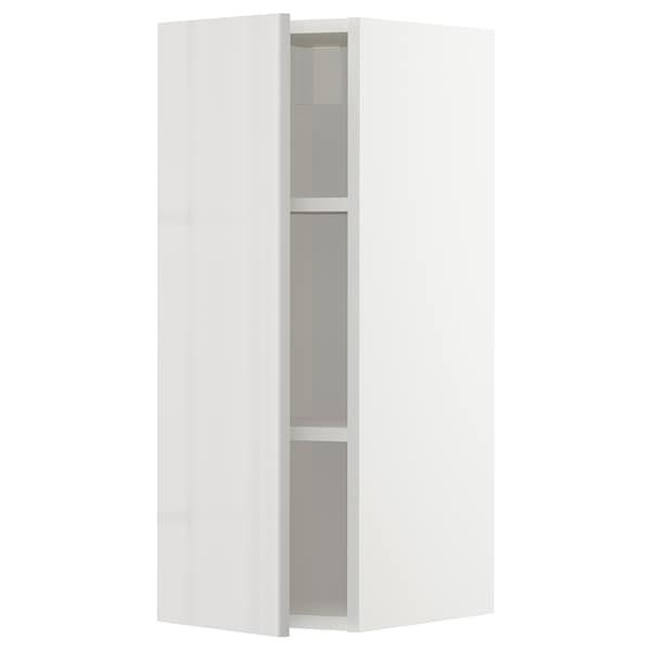 METOD - Wall cabinet with shelves, white/Ringhult light grey, 30x80 cm