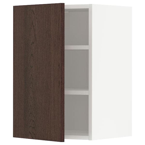 Ikea METOD - Wall cabinet with shelves, white/Sinarp brown, 40x60 cm