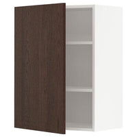 METOD - Wall cabinet with shelves, white/Sinarp brown , 60x80 cm - best price from Maltashopper.com 99461016