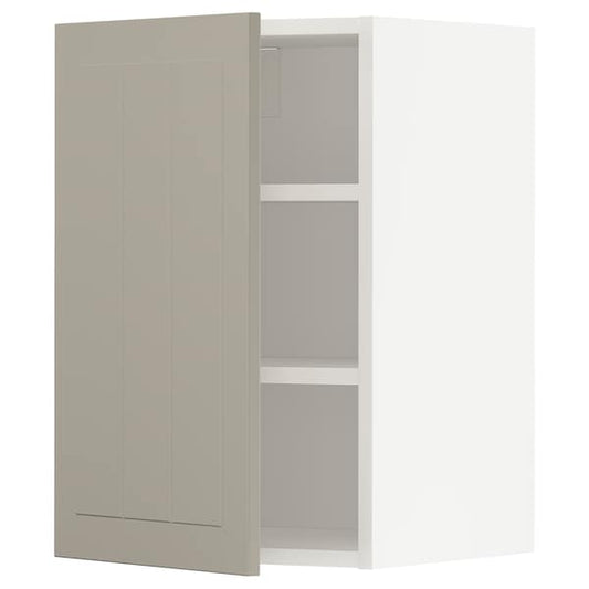 METOD - Wall cabinet with shelves, white/Stensund beige, 40x60 cm - best price from Maltashopper.com 59467435