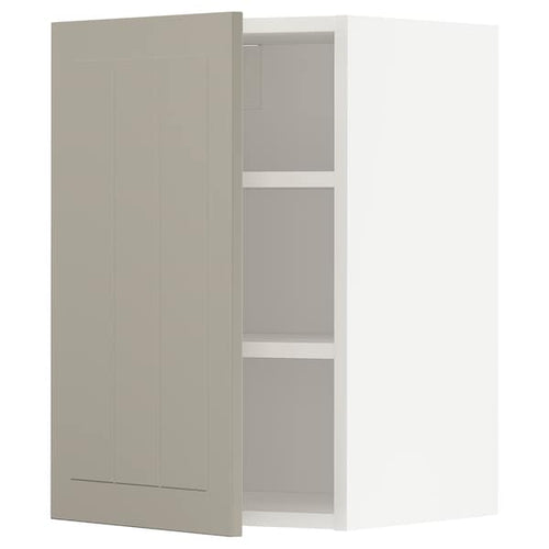 METOD - Wall cabinet with shelves, white/Stensund beige, 40x60 cm
