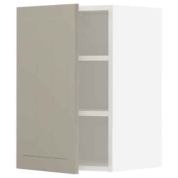 METOD - Wall cabinet with shelves, white/Stensund beige, 40x60 cm