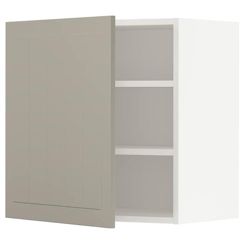 METOD - Wall cabinet with shelves, white/Stensund beige, 60x60 cm