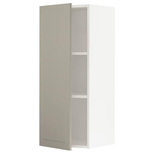 Ikea METOD - Wall cabinet with shelves, white/Stensund beige, 40x100 cm