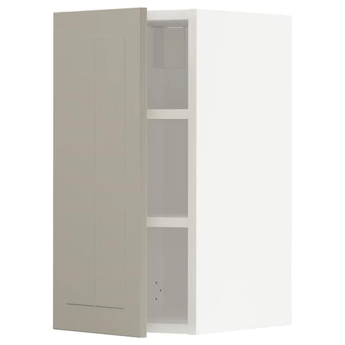 METOD - Wall cabinet with shelves, white/Stensund beige, 30x60 cm