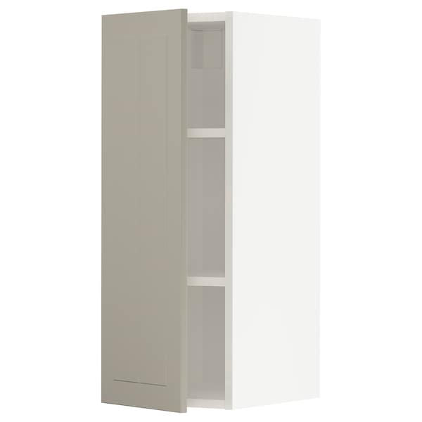METOD - METOD Wall cabinet with shelves, white/Stensund beige, 30x80 cm