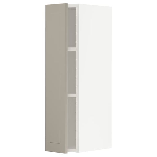 Ikea METOD - Wall cabinet with shelves, white/Stensund beige, 20x80 cm