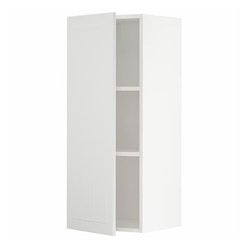 METOD - Wall cabinet with shelves, white/Stensund white, 40x100 cm