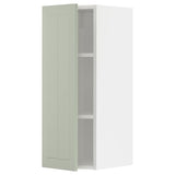 METOD wall cabinet with shelves, white/Stensund light green, 30x80 cm