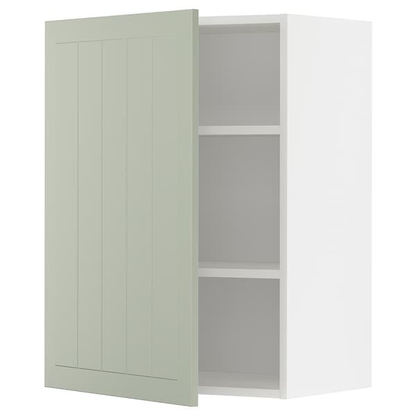 METOD - Wall cabinet with shelves, white/Stensund light green, 60x80 cm - best price from Maltashopper.com 29487251