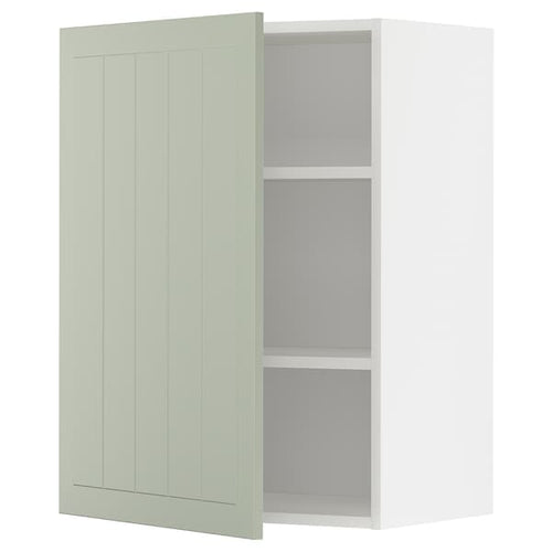 METOD - Wall cabinet with shelves, white/Stensund light green, 60x80 cm