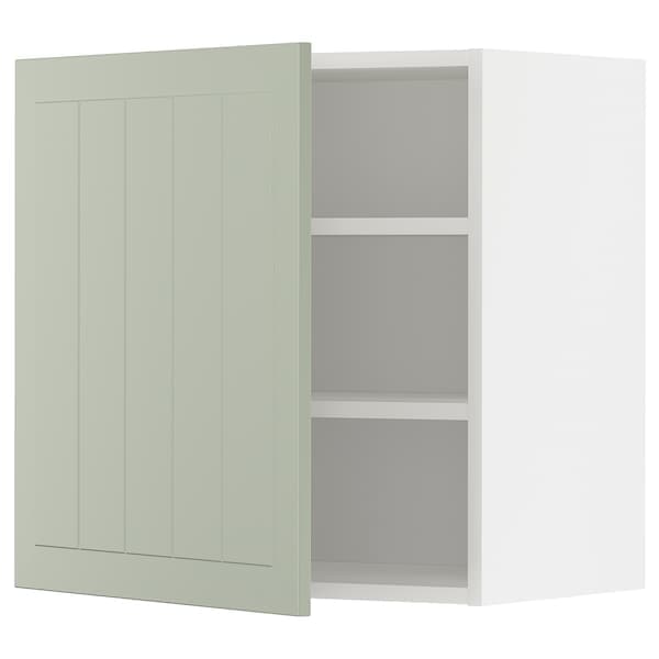 Ikea METOD - Wall cabinet with shelves, white/Stensund light green, 60x60 cm