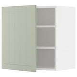 METOD wall cabinet with shelves, white/Stensund light green, 60x60 cm