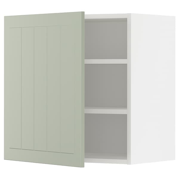 METOD - Wall cabinet with shelves, white/Stensund light green, 60x60 cm - best price from Maltashopper.com 39486840