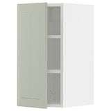 METOD wall cabinet with shelves, white/Stensund light green, 30x60 cm