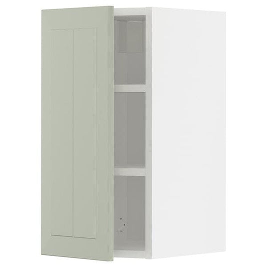 METOD - Wall cabinet with shelves, white/Stensund light green, 30x60 cm - best price from Maltashopper.com 49486180