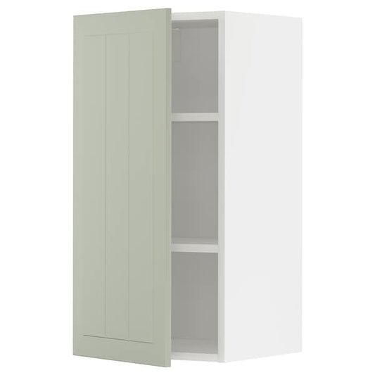 Ikea METOD - Wall cabinet with shelves, white/Stensund light green, 40x80 cm