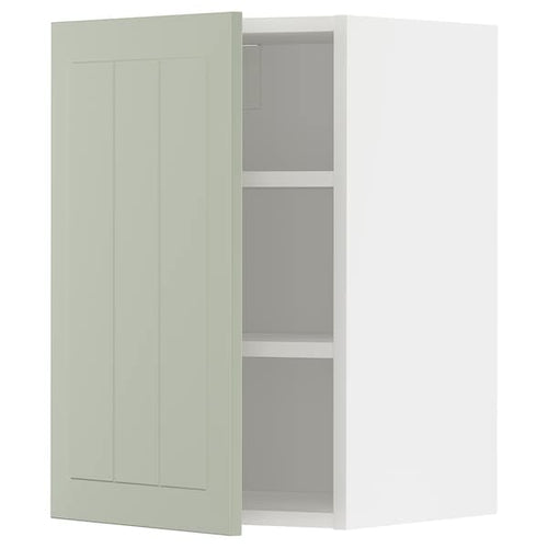 METOD - Wall cabinet with shelves, white/Stensund light green, 40x60 cm