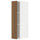 METOD - METOD Wall cabinet with shelves, white/Tistorp brown walnut effect, 20x80 cm
