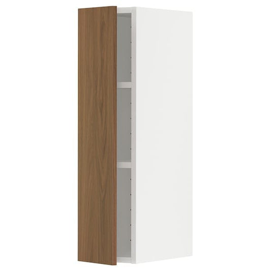 Ikea METOD - Wall cabinet with shelves, white/Tistorp brown walnut effect, 20x80 cm