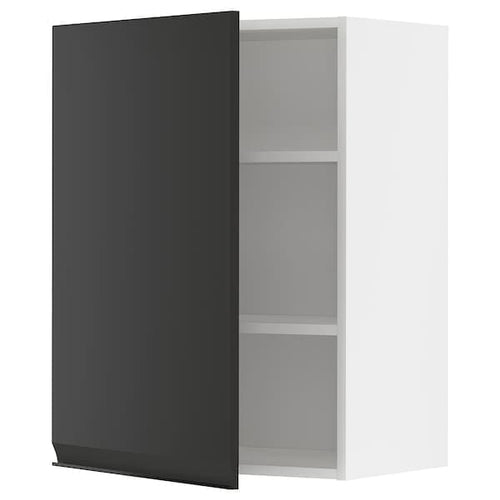 METOD - Wall cabinet with shelves, white/Upplöv matt anthracite, 60x80 cm