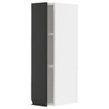 METOD wall cabinet with shelves, white/Upplöv matt anthracite, 20x80 cm