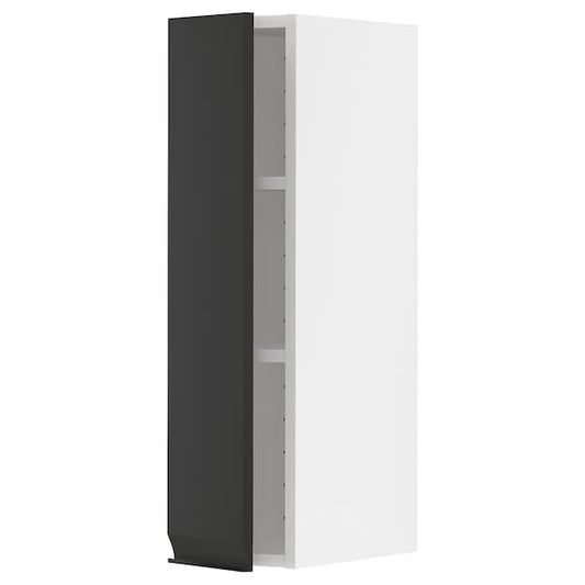 Ikea METOD - Wall cabinet with shelves, white/Upplöv matt anthracite, 20x80 cm