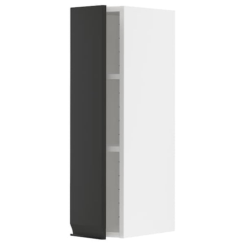 METOD - Wall cabinet with shelves, white/Upplöv matt anthracite, 20x80 cm