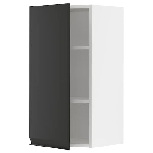 METOD - Wall cabinet with shelves, white/Upplöv matt anthracite, 40x80 cm
