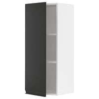 METOD wall cabinet with shelves, white/Upplöv matt anthracite, 40x100 cm