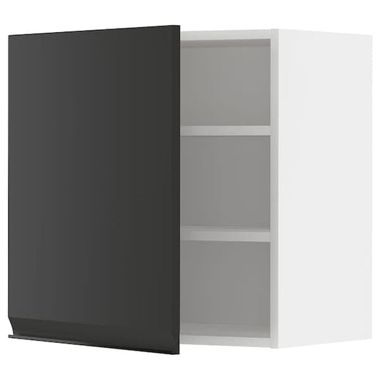 Ikea METOD - Wall cabinet with shelves, white/Upplöv matt anthracite ,