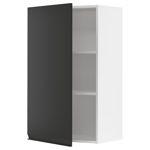 METOD - Wall cabinet with shelves, white/Upplöv matt anthracite, 60x100 cm - best price from Maltashopper.com 09493026
