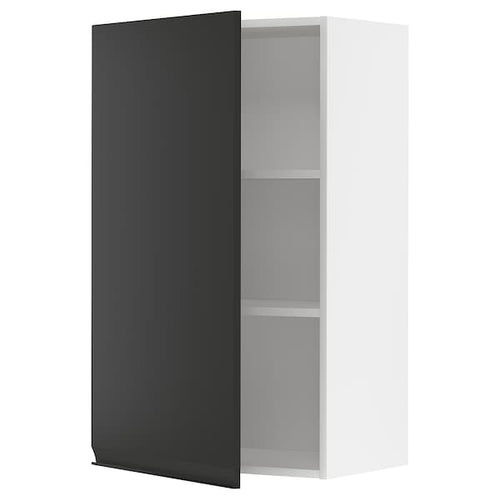 METOD - Wall cabinet with shelves, white/Upplöv matt anthracite, 60x100 cm