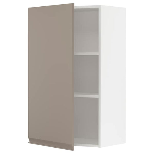 Ikea METOD - Wall cabinet with shelves, white/Upplöv matt dark beige, 60x100 cm