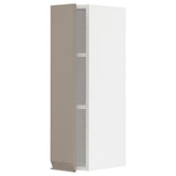 METOD wall cabinet with shelves, white/Upplöv matt dark beige, 20x80 cm