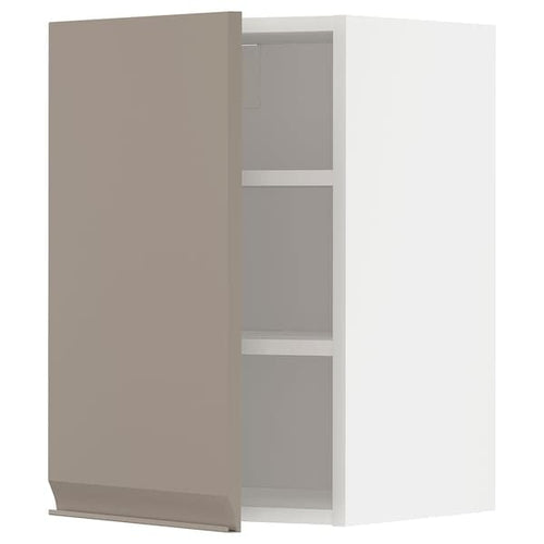 METOD wall cabinet with shelves, white/Upplöv matt dark beige, 40x60 cm
