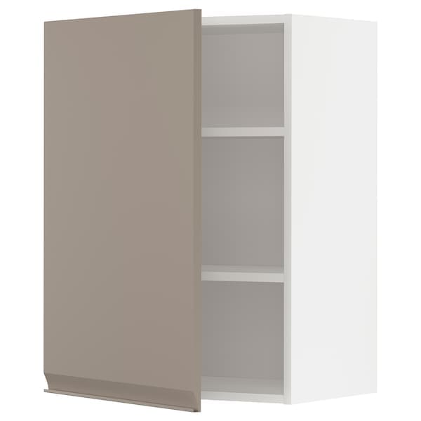 Ikea METOD - Wall cabinet with shelves, white/Upplöv matt dark beige, 60x80 cm