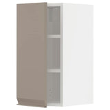 METOD wall cabinet with shelves, white/Upplöv matt dark beige, 30x60 cm