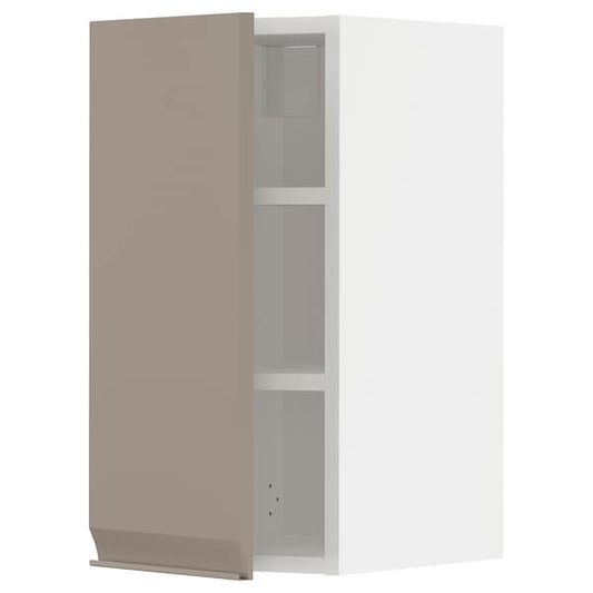 Ikea METOD - Wall cabinet with shelves, white/Upplöv matt dark beige, 30x60 cm