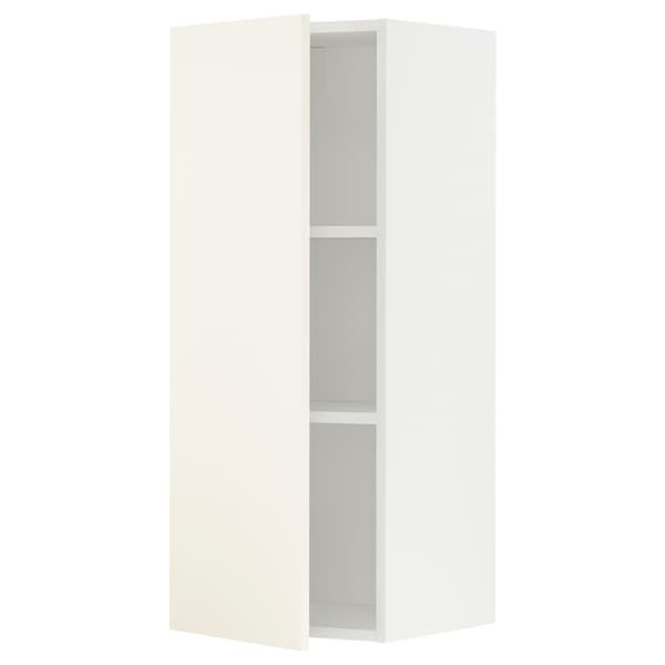 METOD - Wall cabinet with shelves, white/Vallstena white, 40x100 cm - best price from Maltashopper.com 19507259