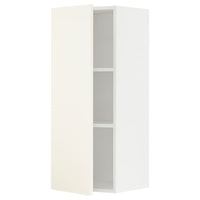 METOD wall cabinet with shelves, white/Vallstena white, 40x100 cm