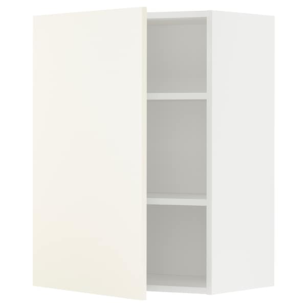 METOD - Wall cabinet with shelves, white/Vallstena white, 60x80 cm - best price from Maltashopper.com 39507258