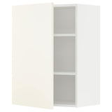 METOD wall cabinet with shelves, white/Vallstena white, 60x80 cm