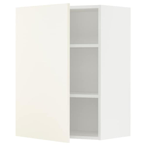 METOD - Wall cabinet with shelves, white/Vallstena white, 60x80 cm