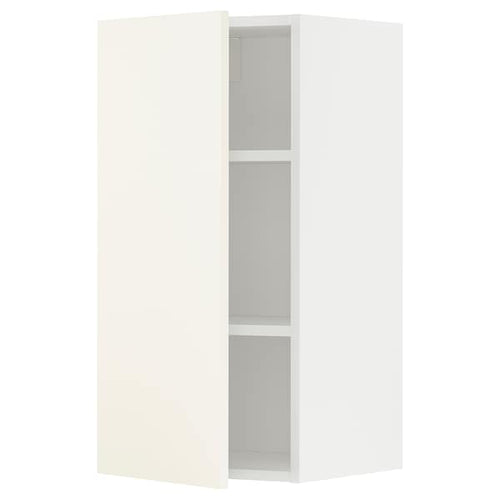 METOD - Wall cabinet with shelves, white/Vallstena white, 40x80 cm