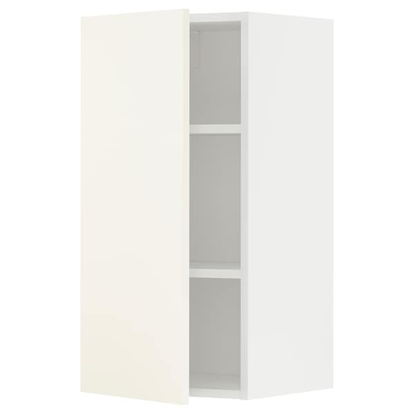 METOD - Wall cabinet with shelves, white/Vallstena white, 40x80 cm